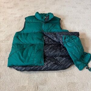 L.L. Bean Bean's Trail Model Down Vest '82 Green Puffer Emerald Spruce W-L M-M